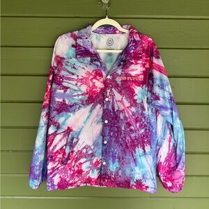 Odd Future Tie-Dye Coach Jacket Men’s Large Pink Purple Blue Nylon Windbreaker